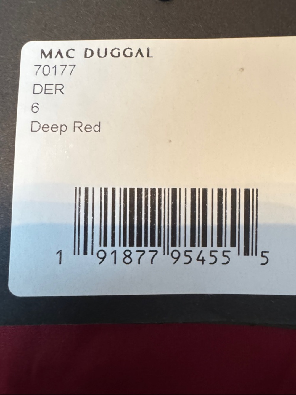 NWT Mac Duggal Sz 6 One Shoulder Hi-low Deep Red High Slit Gown 70177 - Picture 6 of 6